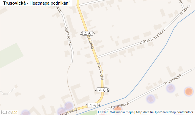 Mapa Trusovická - Firmy v ulici.