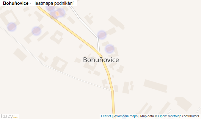 Mapa Bohuňovice - Firmy v části obce.