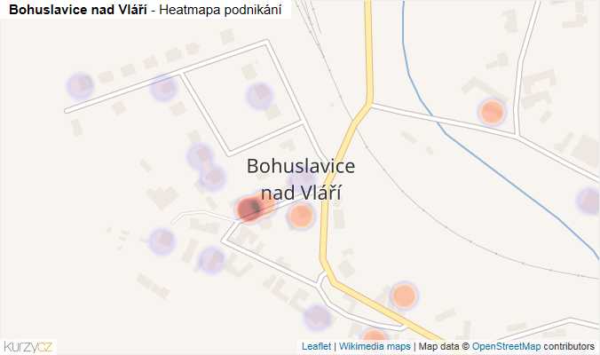 Mapa Bohuslavice nad Vláří - Firmy v části obce.