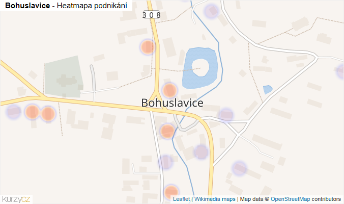 Mapa Bohuslavice - Firmy v části obce.