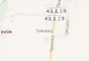 Sokolská v obci Bohuslavice - mapa ulice