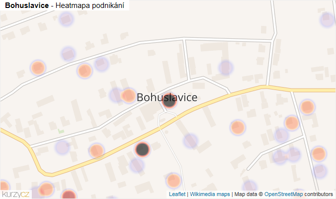 Mapa Bohuslavice - Firmy v části obce.