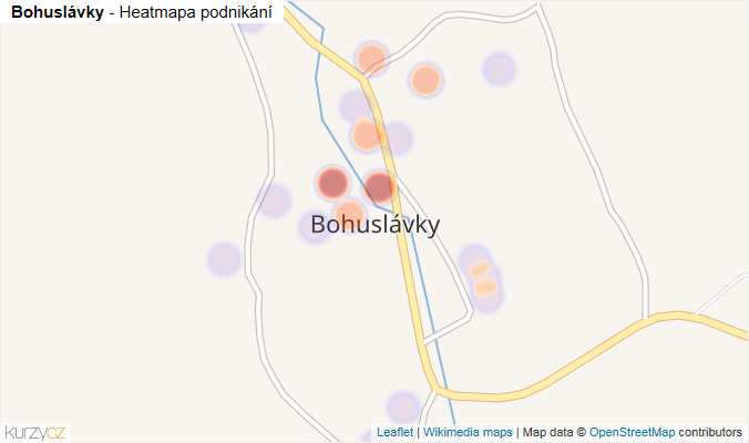 Mapa Bohuslávky - Firmy v části obce.