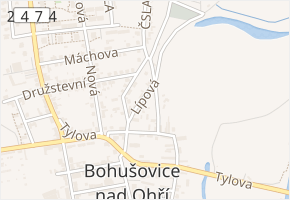 Lípová v obci Bohušovice nad Ohří - mapa ulice