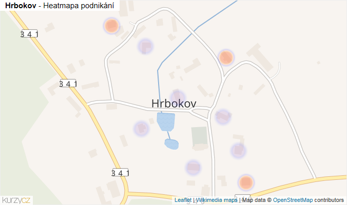 Mapa Hrbokov - Firmy v části obce.