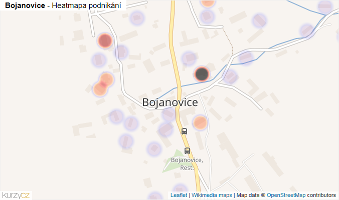 Mapa Bojanovice - Firmy v části obce.