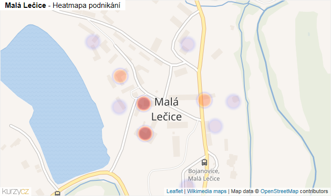 Mapa Malá Lečice - Firmy v části obce.