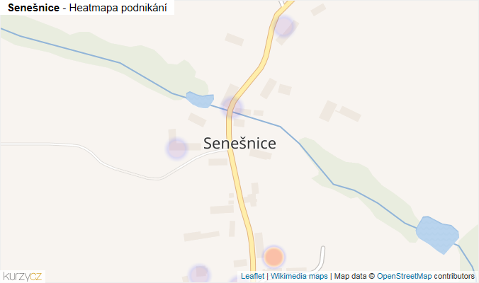 Mapa Senešnice - Firmy v části obce.