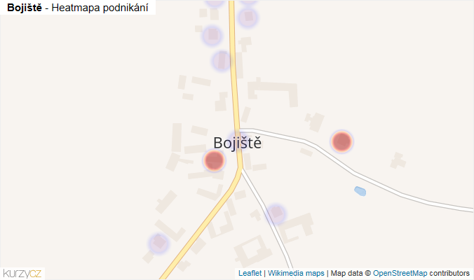Mapa Bojiště - Firmy v části obce.