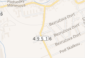 Komenského v obci Bojkovice - mapa ulice