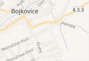 Nad Zahradami v obci Bojkovice - mapa ulice