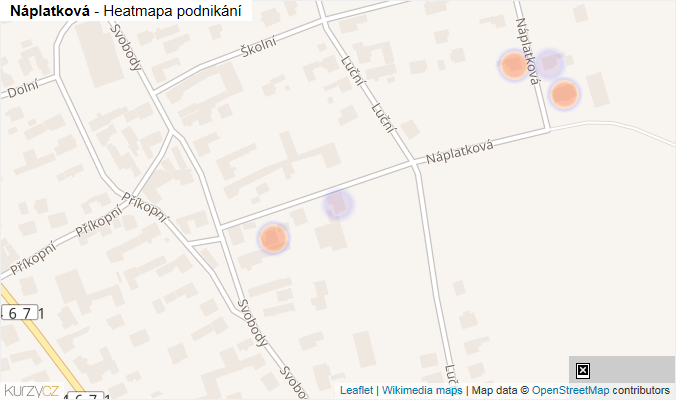 Mapa Náplatková - Firmy v ulici.