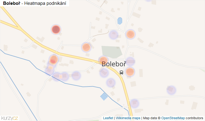 Mapa Boleboř - Firmy v části obce.