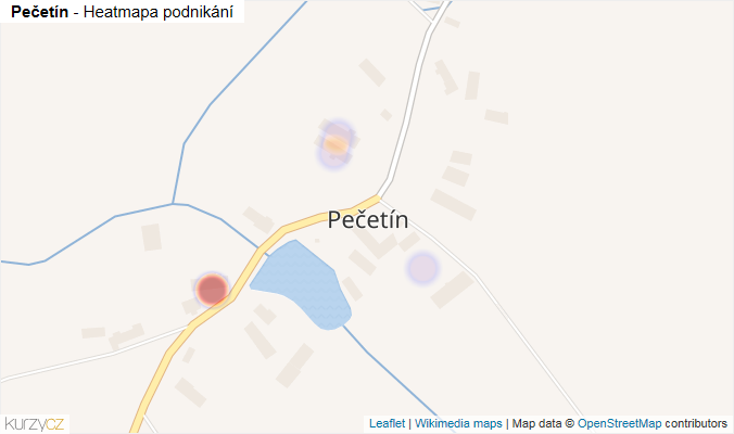 Mapa Pečetín - Firmy v části obce.