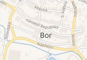 Bor v obci Bor - mapa části obce