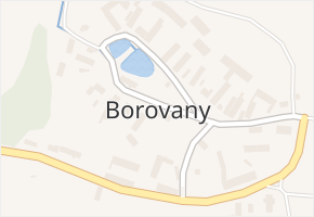 Borovany v obci Bor - mapa části obce