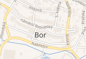 náměstí Republiky v obci Bor - mapa ulice