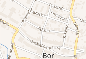 Vítězná v obci Bor - mapa ulice