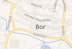 Západočeská v obci Bor - mapa ulice