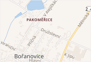 Družstevní v obci Bořanovice - mapa ulice
