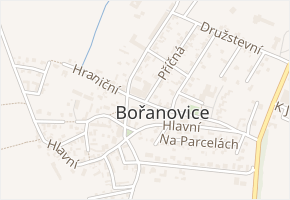 Hraniční v obci Bořanovice - mapa ulice