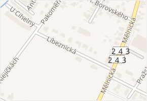 Líbeznická v obci Bořanovice - mapa ulice