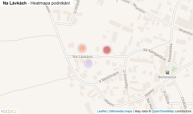 Mapa Na Lávkách - Firmy v ulici.
