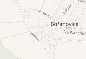 U Zvoničky v obci Bořanovice - mapa ulice