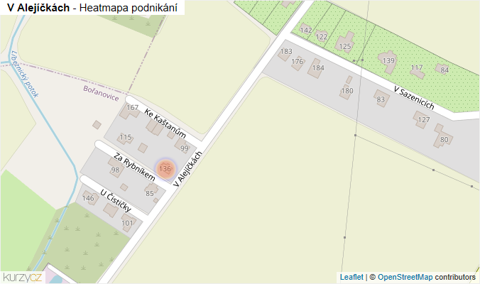 Mapa V Alejíčkách - Firmy v ulici.