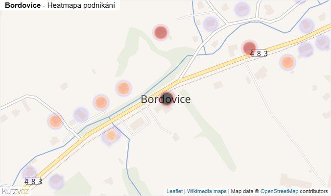 Mapa Bordovice - Firmy v části obce.