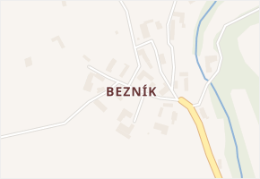 Bezník v obci Borek - mapa části obce