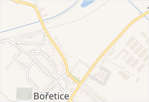 Za kostelem v obci Bořetice - mapa ulice