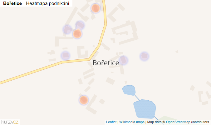 Mapa Bořetice - Firmy v části obce.