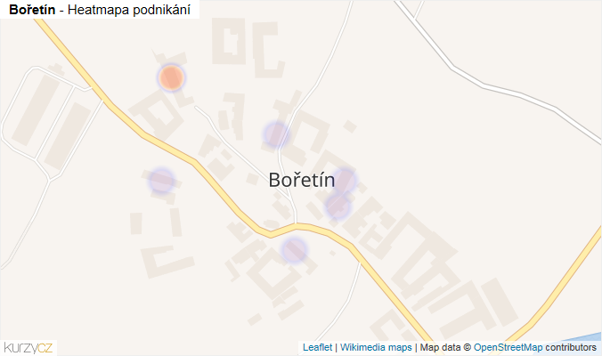 Mapa Bořetín - Firmy v části obce.