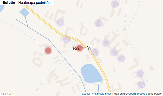 Mapa Bořetín - Firmy v části obce.