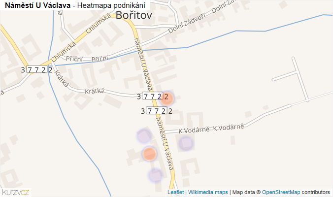 Mapa Náměstí U Václava - Firmy v ulici.