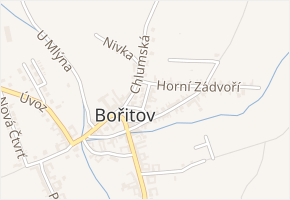 Úzká v obci Bořitov - mapa ulice