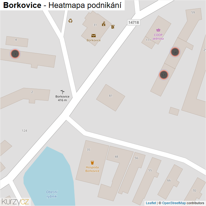 Mapa Borkovice - Firmy v obci.