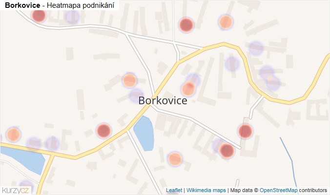 Mapa Borkovice - Firmy v části obce.