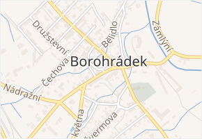 Náměstí v obci Borohrádek - mapa ulice