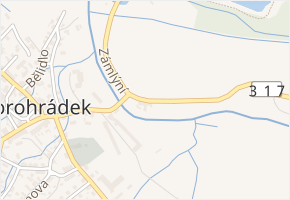 Za Mostem v obci Borohrádek - mapa ulice