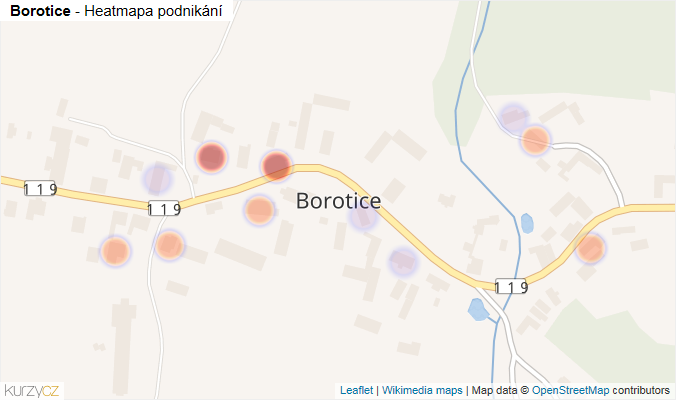 Mapa Borotice - Firmy v části obce.