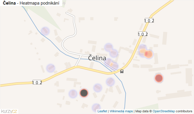 Mapa Čelina - Firmy v části obce.