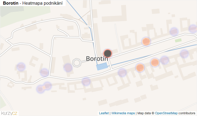 Mapa Borotín - Firmy v části obce.