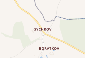 Sychrov v obci Borotín - mapa části obce