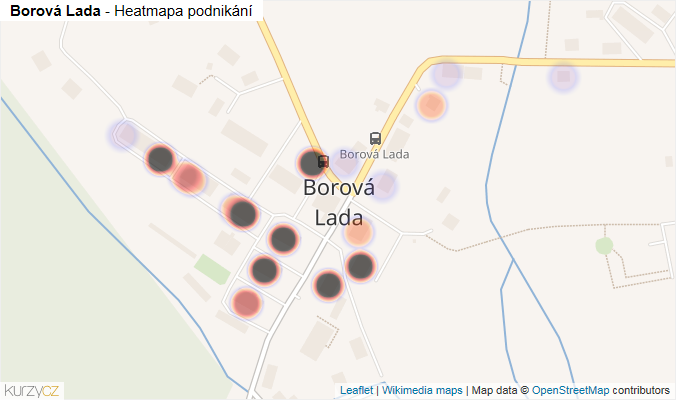 Mapa Borová Lada - Firmy v části obce.