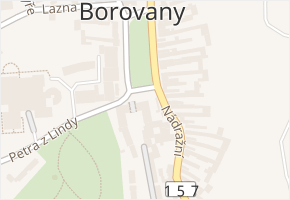 Borovany v obci Borovany - mapa části obce