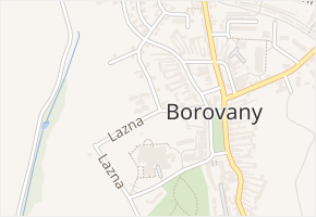 Lazna v obci Borovany - mapa ulice