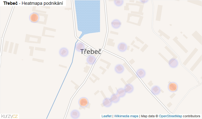 Mapa Třebeč - Firmy v části obce.