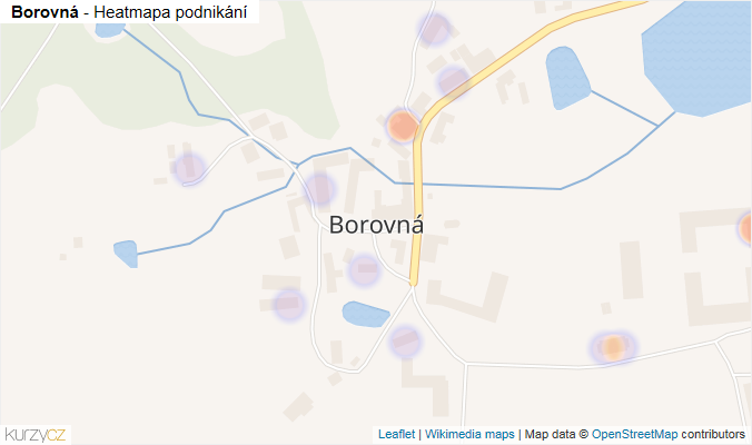 Mapa Borovná - Firmy v části obce.